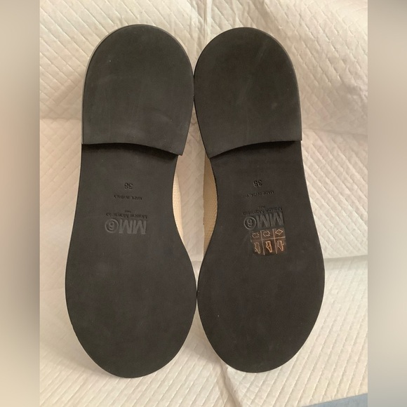 MM6 Maison Margiela / Embossed Zip Front Oxford In Beige Leather - Picture 10 of 12